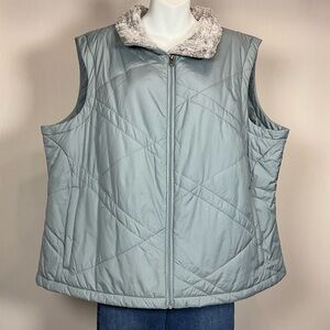 Columbia Women's Light Green Quilted Vest Lightweight